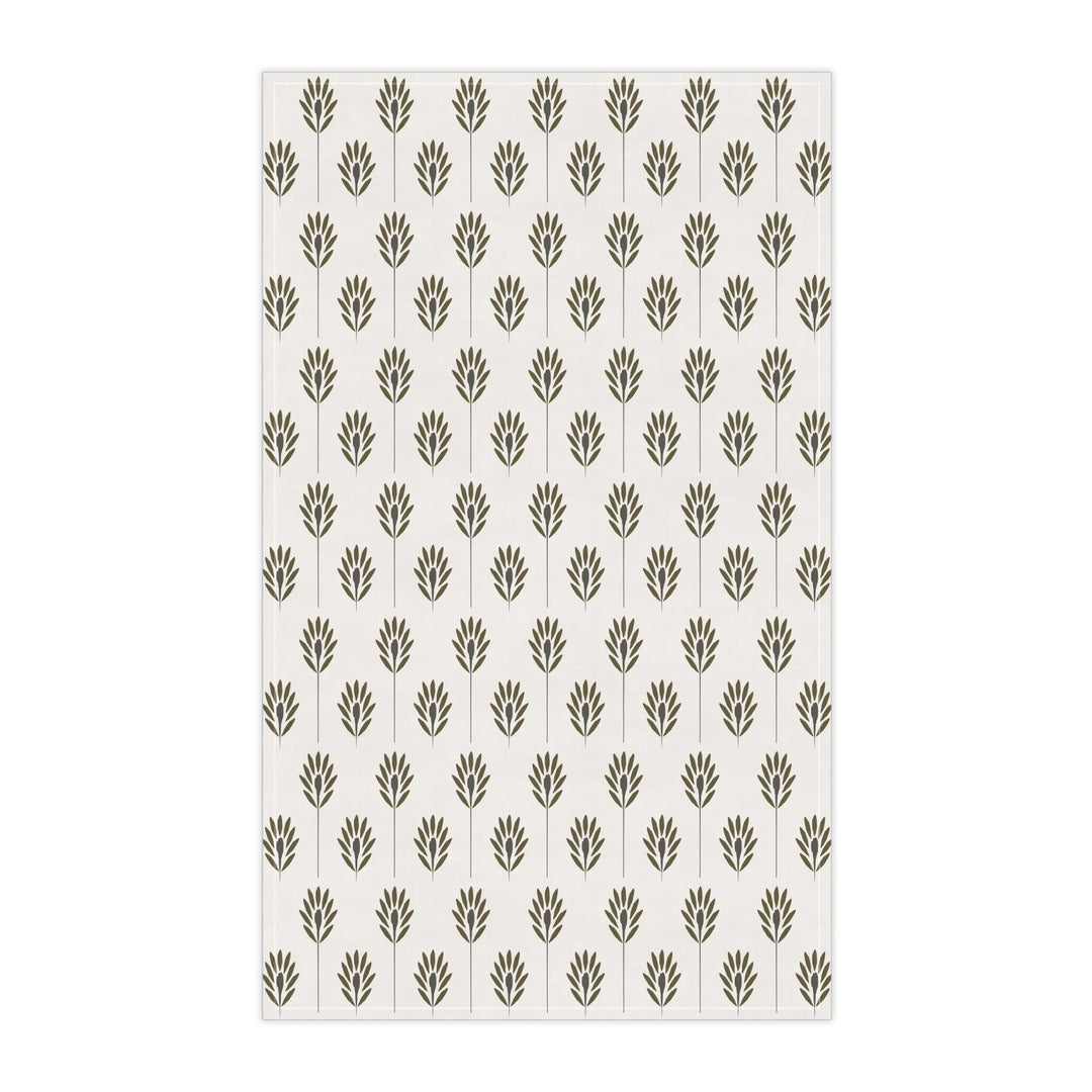 Cotton Twill Tea Towel / Fronds - Color + White