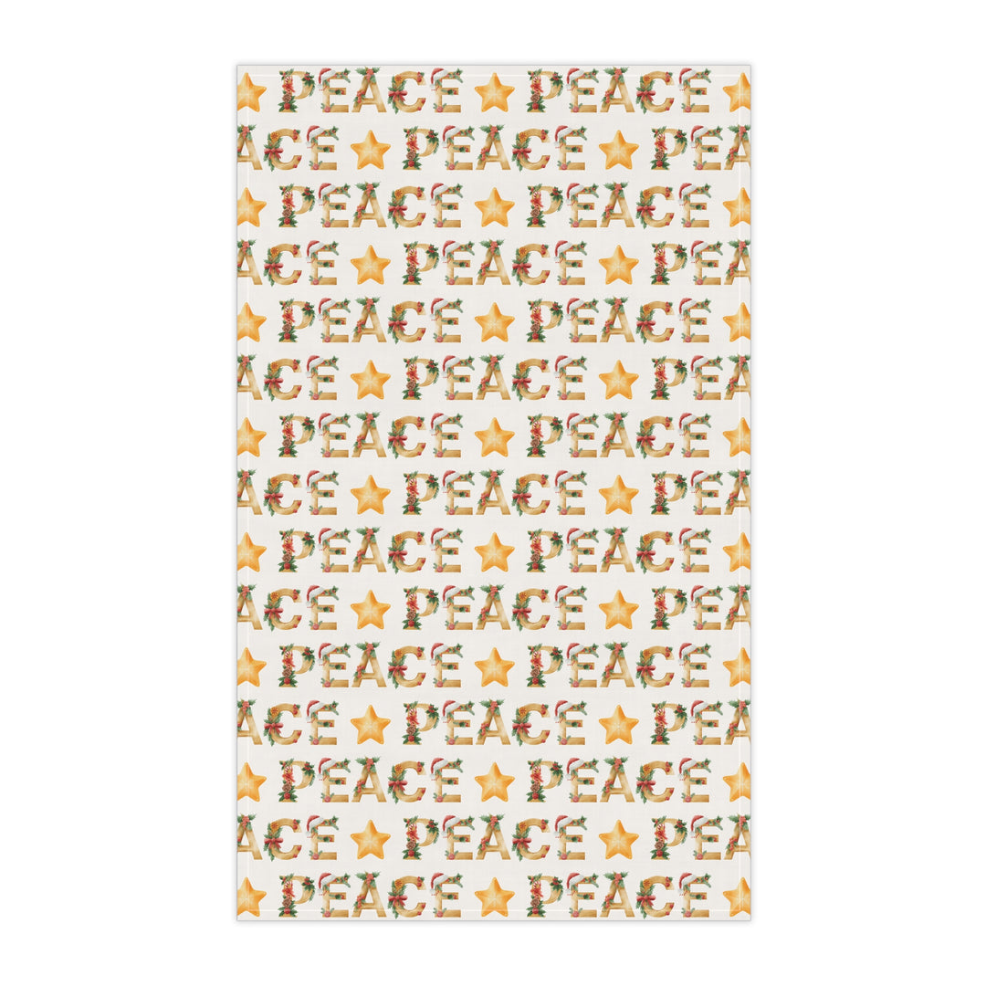 Cotton Twill Tea Towel / Festive Text Collection / Merry Christmas, Peace, Love, Joy