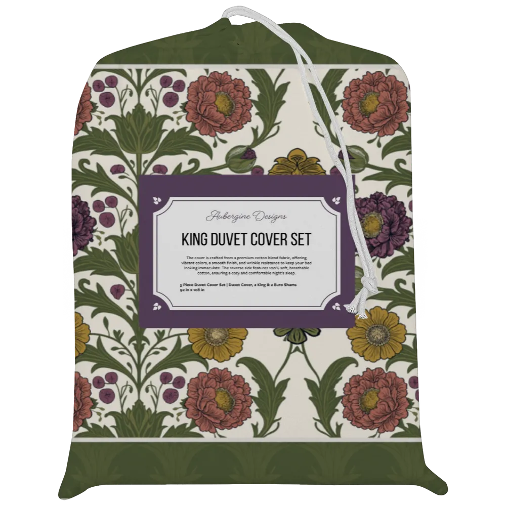 Sunlit Garden™ Piped Edge Duvet Cover Set - Harvest Garden