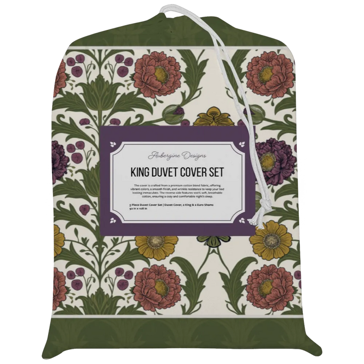Sunlit Garden™ Piped Edge Duvet Cover Set - Harvest Garden