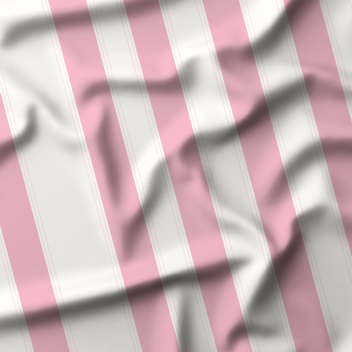 Pink and white striped fabric