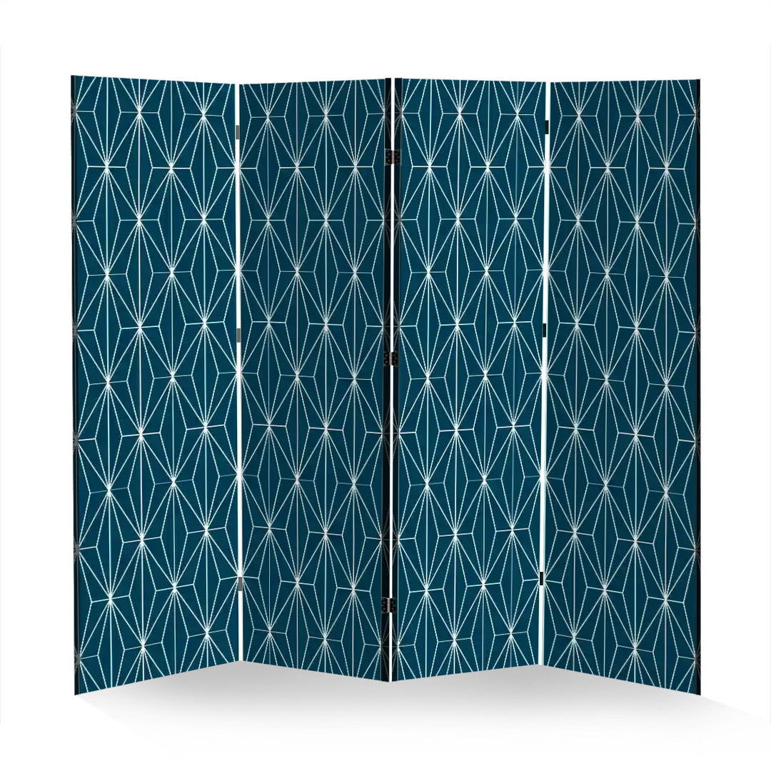 4 Panel Room Divider Folding Screen / Deco Diamonds