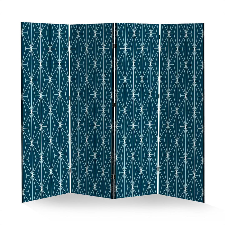 4 Panel Room Divider Folding Screen / Deco Diamonds