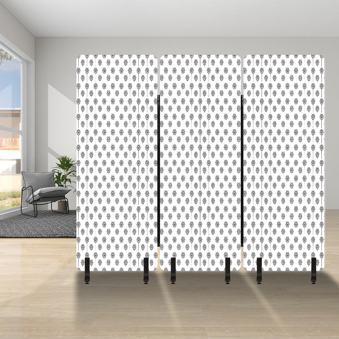 3 Panel Sound-Absorbing Room Divider / Fronds