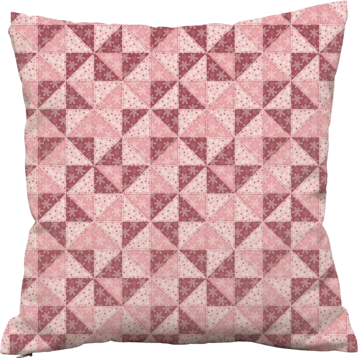 Luxury Flannel & Sherpa Comforter Set | Patchwork Pinwheel - Snow - Cranberry