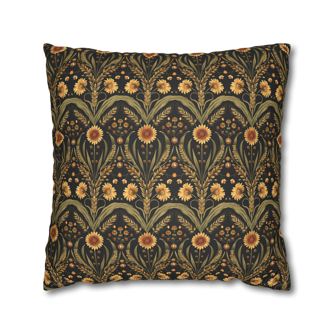 Microsuede Square Pillow Cover / William Morris Inspired Collection - Sunflower Stalks