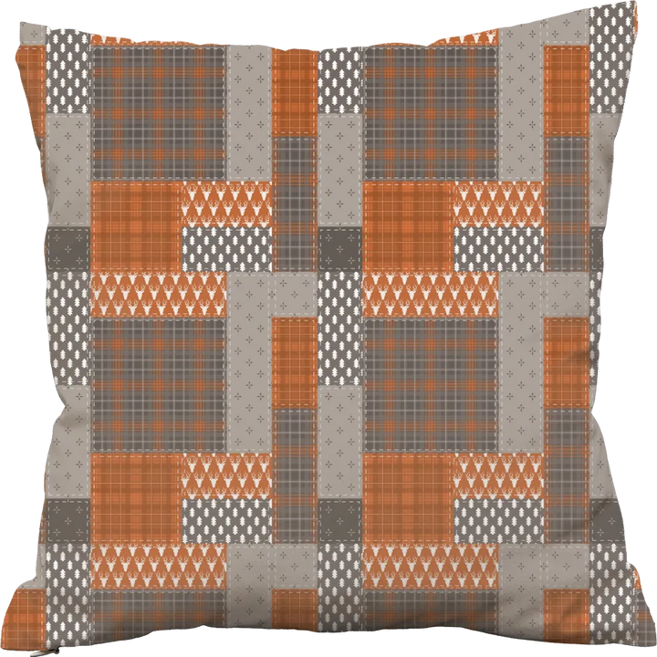 Luxury Flannel & Sherpa Comforter Set | Patchwork Squardular - Woodland