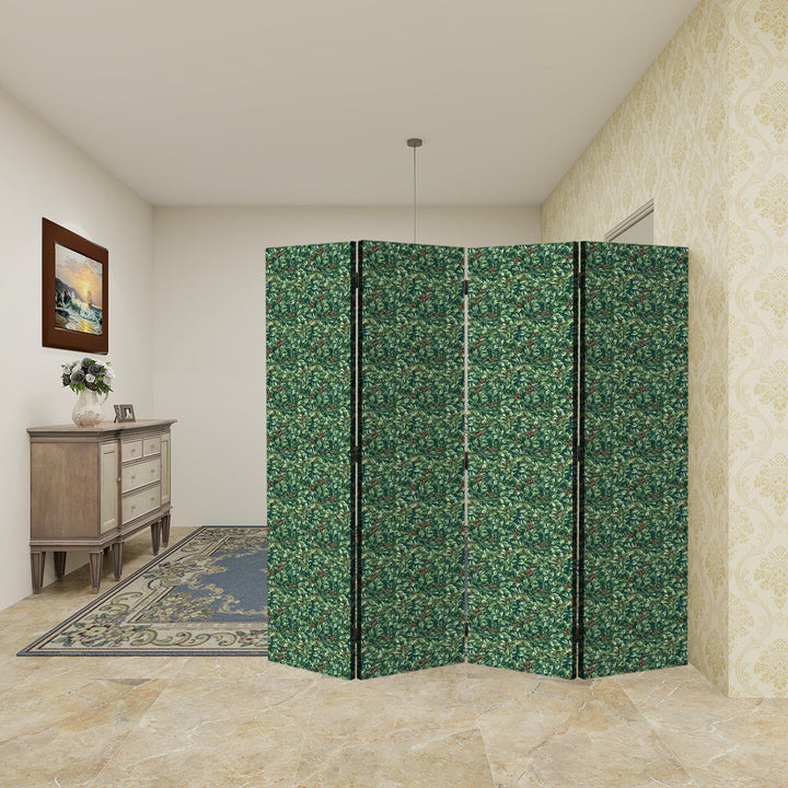 4 Panel Room Divider Folding Screen / Berries - William Morris Inspired Collection