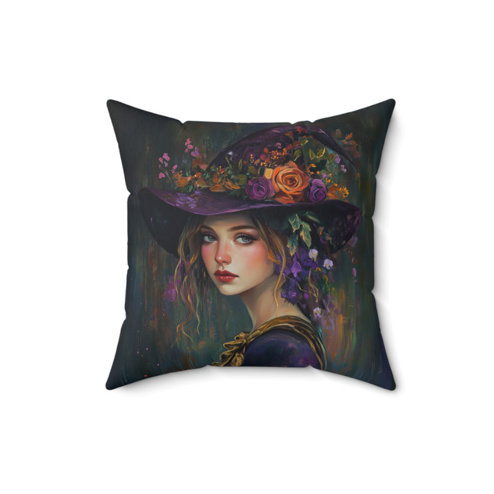 Microsuede Cushion / Halloween Art / Witch - Heliotrope /