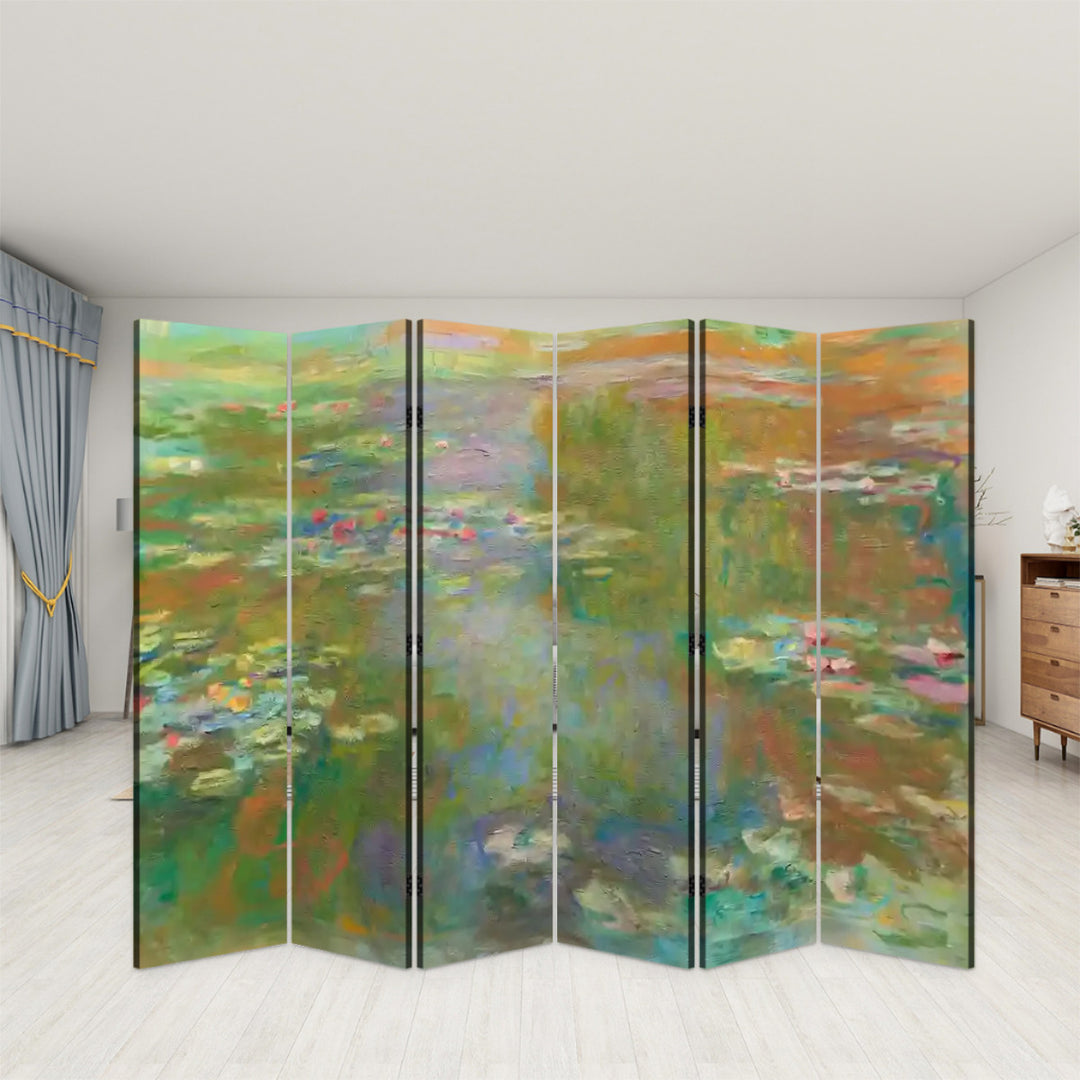 6 Panel Room Divider Folding Screen - Fine Art / Monet / Water Lily Pond (1917–1919)