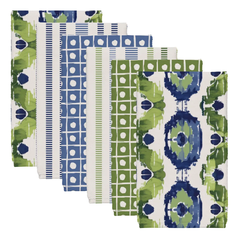 Ikat Fusion Tea Towel Set (6) – Kelp Ribbon