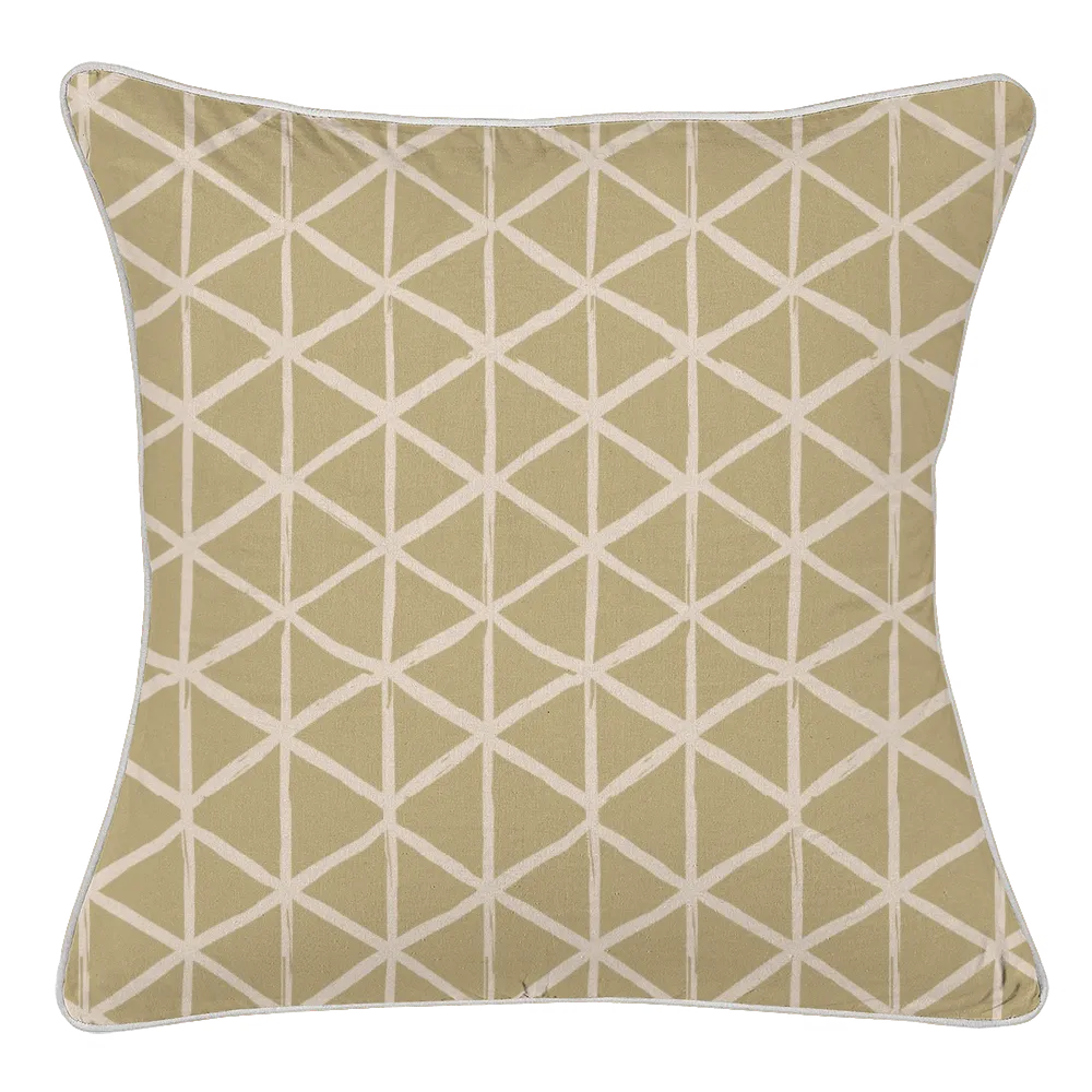 Ikat Fusion Coordinates Pair – Sand &amp; Sea Geometric (Sand)