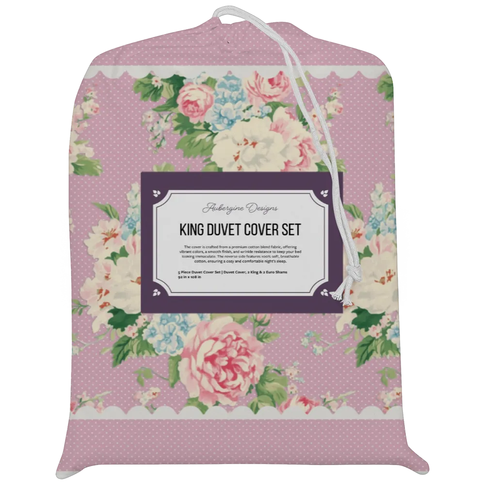 Vintage Cottage Collection Scalloped Duvet Cover Set - Emma (Lilac)