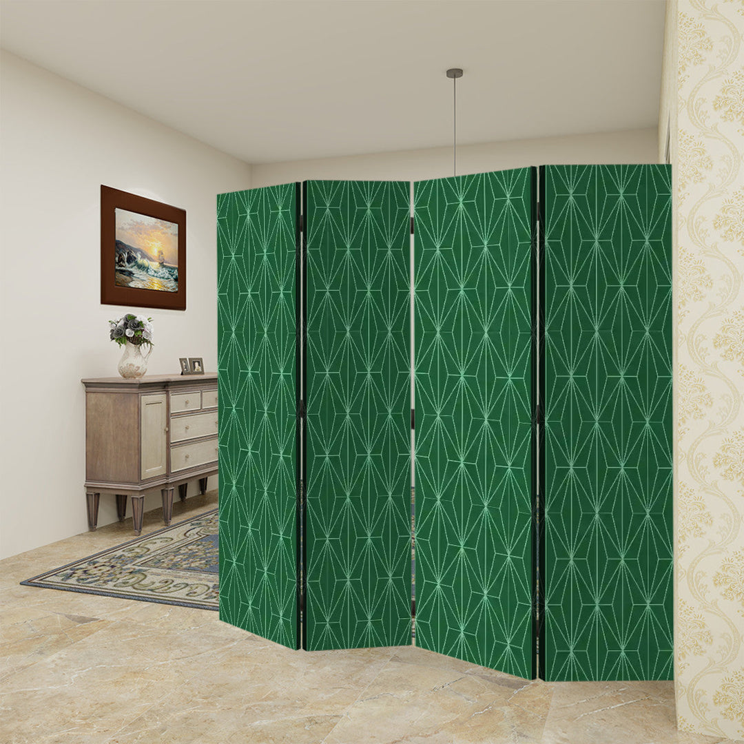 4 Panel Room Divider Folding Screen / Deco Diamonds