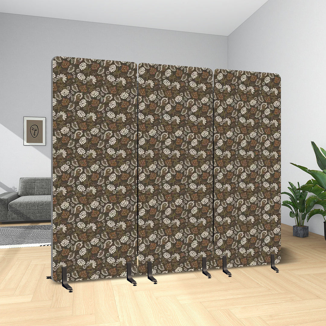 3 Panel Sound-Absorbing Room Divider / Vintage Floral