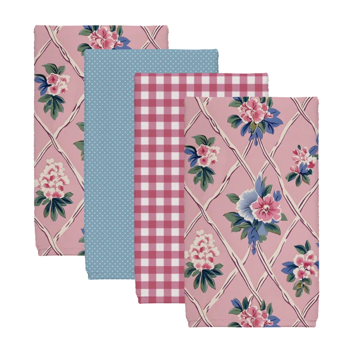 Mildred Tea Towel Set (4) | Vintage Cottage Collection