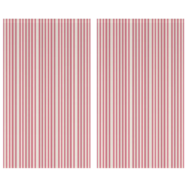 Window Curtain Set - Cotton Blend (2 Panels) | French Stripe - Peony