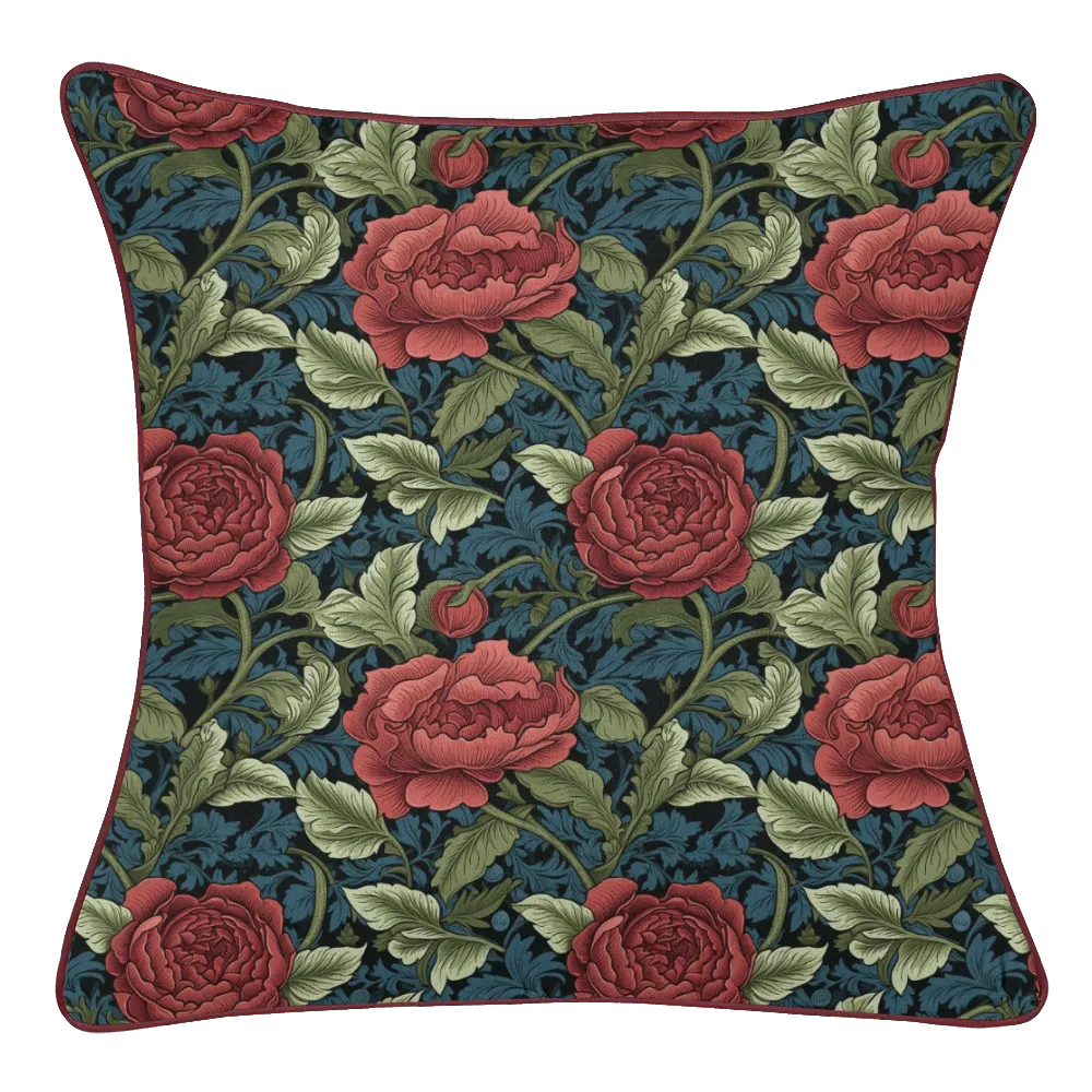 Midnight Garden Pillow Trio - Midnight Rose