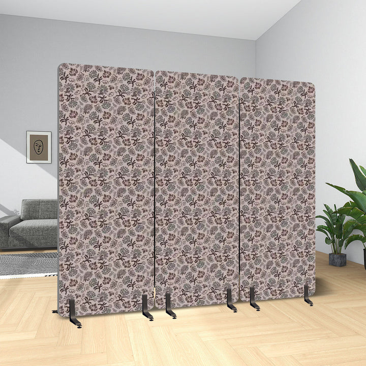 3 Panel Sound-Absorbing Room Divider / Vintage Floral