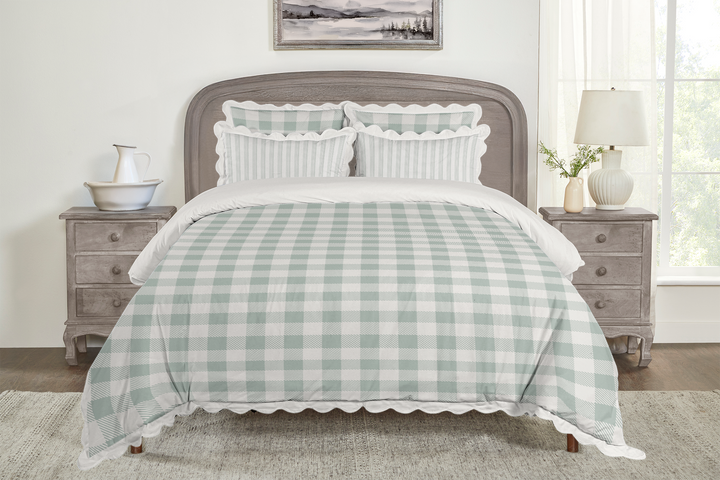 5 Piece Cotton Duvet Cover Set - Queen | Buffalo Check (SW Naturally Refined Collection)