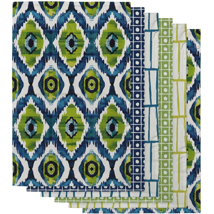 Ikat Fusion Tea Towel Set (6) – Lily Pad