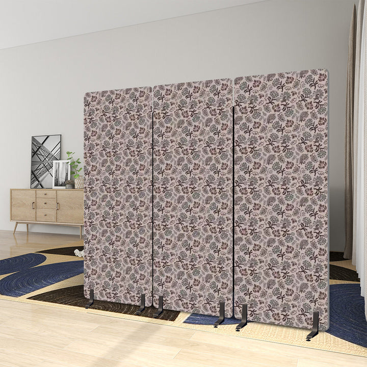 3 Panel Sound-Absorbing Room Divider / Vintage Floral