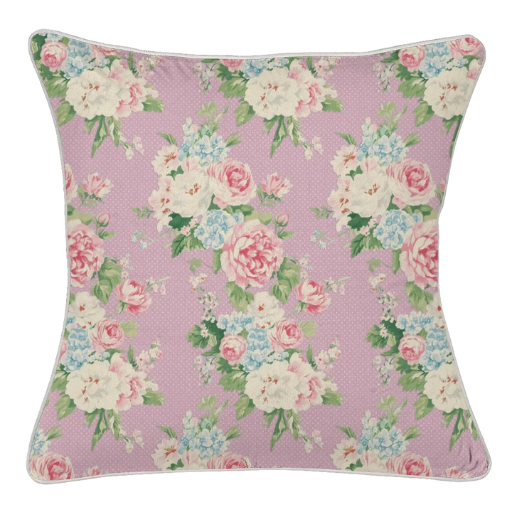 Vintage Cottage Pillow Trio – Emma (Lilac)