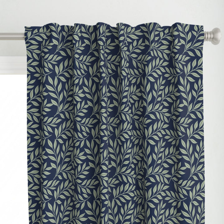 Verdant Fig™ Curtain Panel Set (2 Panels) – Leaf (Ink)