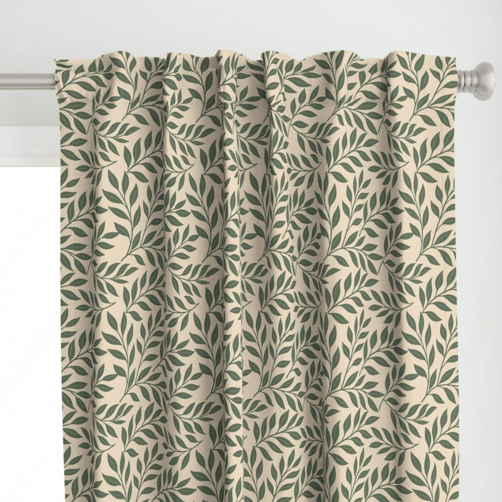 Verdant Fig™ Curtain Panel Set (2 Panels) – Leaf (Parchment)
