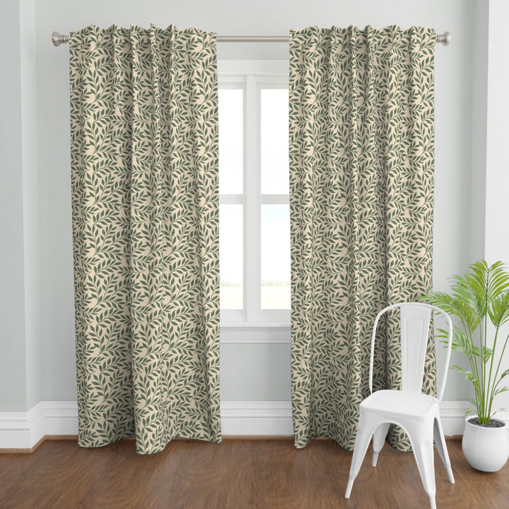 Verdant Fig™ Curtain Panel Set (2 Panels) – Leaf (Parchment)