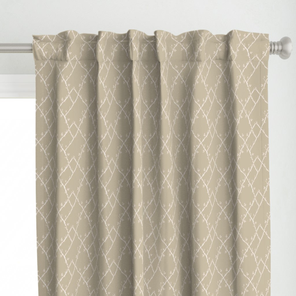 Verdant Fig™ Curtain Panel Set (2 Panels) – Trellis (Khaki)