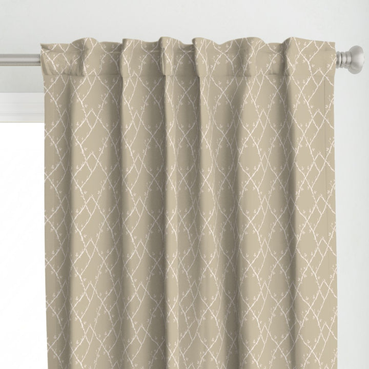 Verdant Fig™ Curtain Panel Set (2 Panels) – Trellis (Khaki)