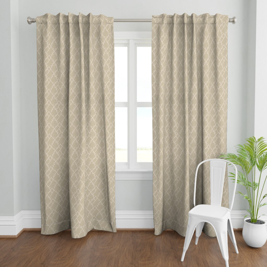 Verdant Fig™ Curtain Panel Set (2 Panels) – Trellis (Khaki)
