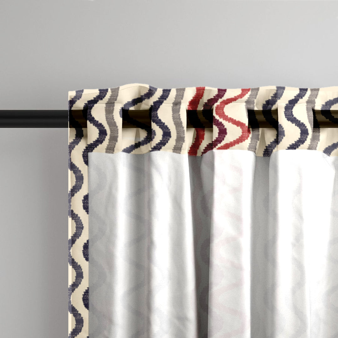 Ikat Fusion Curtain Panel Set – Americana Geometric