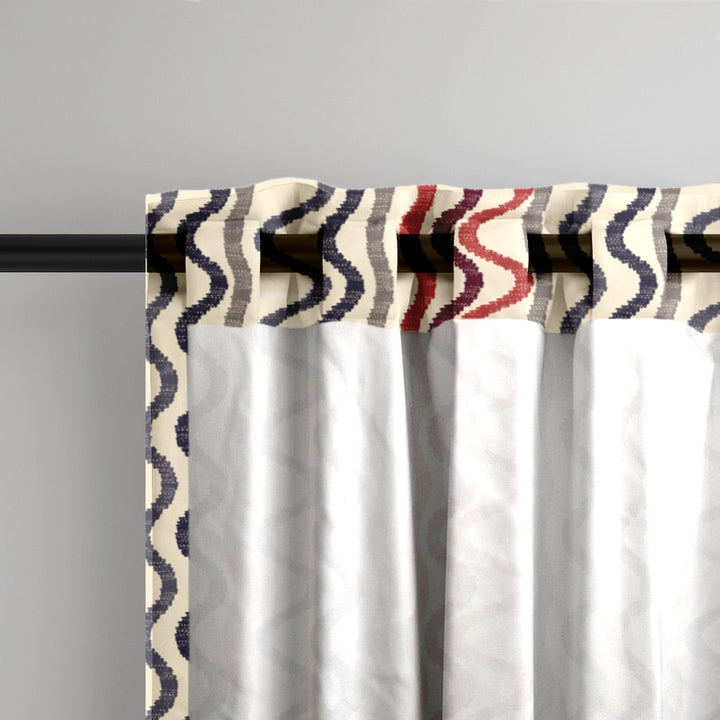 Ikat Fusion Curtain Panel Set – Americana Geometric