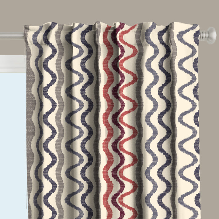Ikat Fusion Curtain Panel Set – Americana Geometric