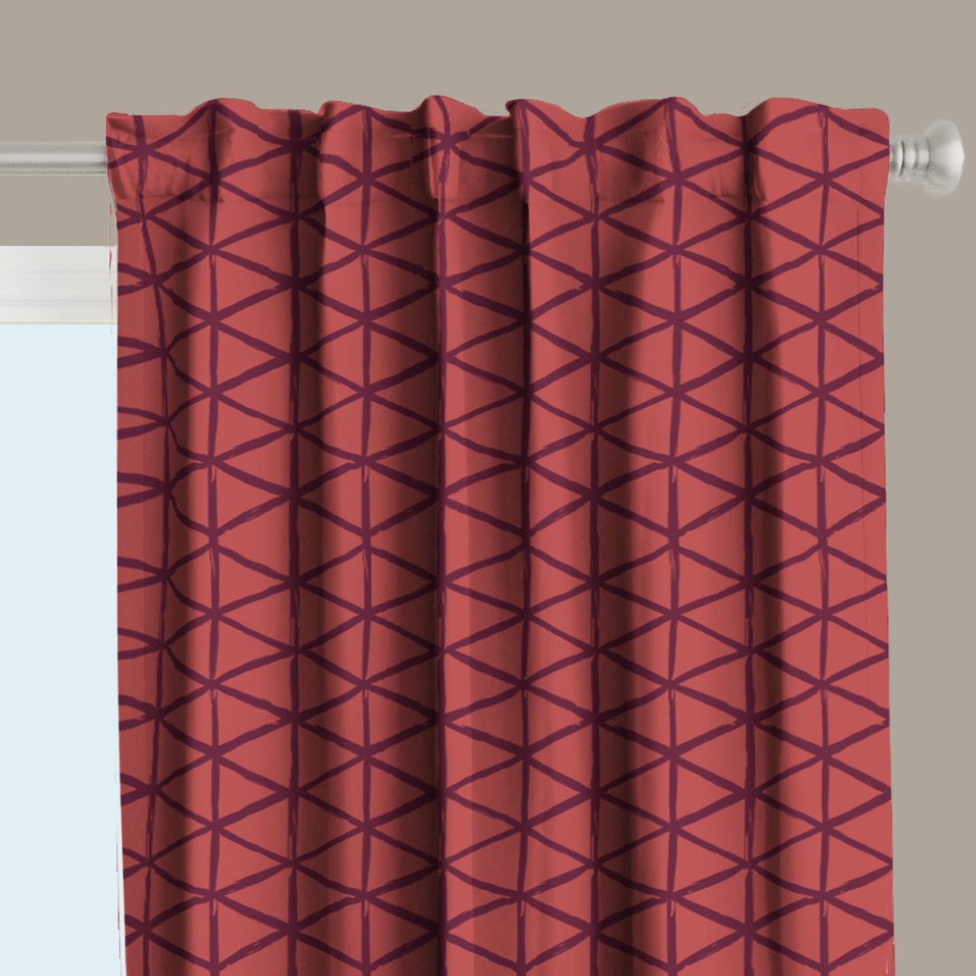 Ikat Fusion Curtain Panel Set – Americana Geometric