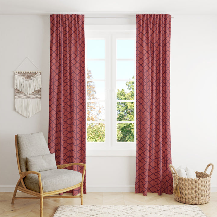 Ikat Fusion Curtain Panel Set – Americana Geometric