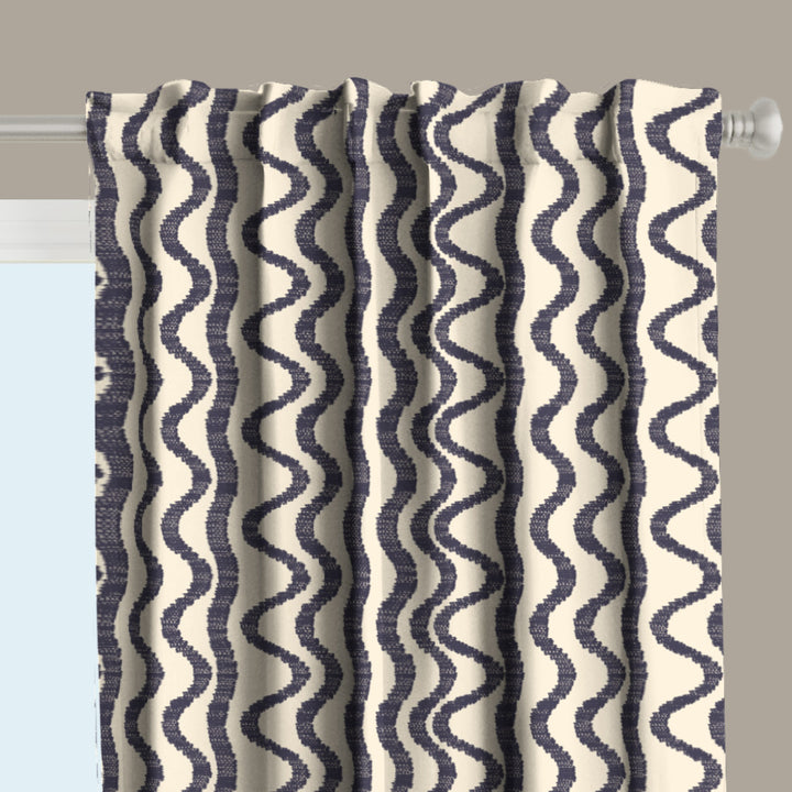 Ikat Fusion Curtain Panel Set – Americana Geometric