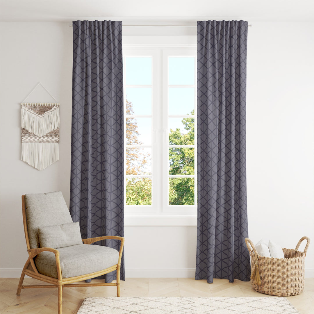 Ikat Fusion Curtain Panel Set – Americana Geometric