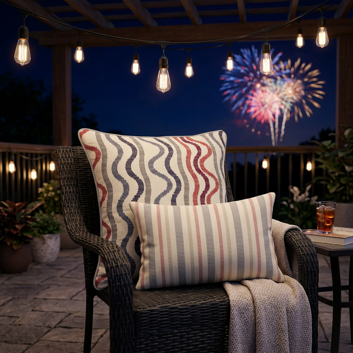 Ikat Fusion Coordinates Pair – Americana (Brick)