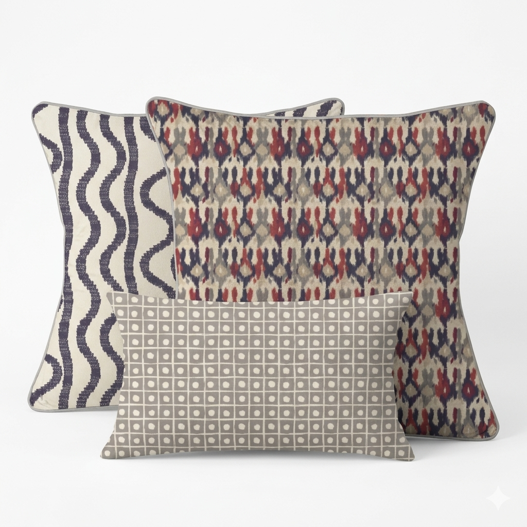 Ikat Fusion Pillow Trio – Americana