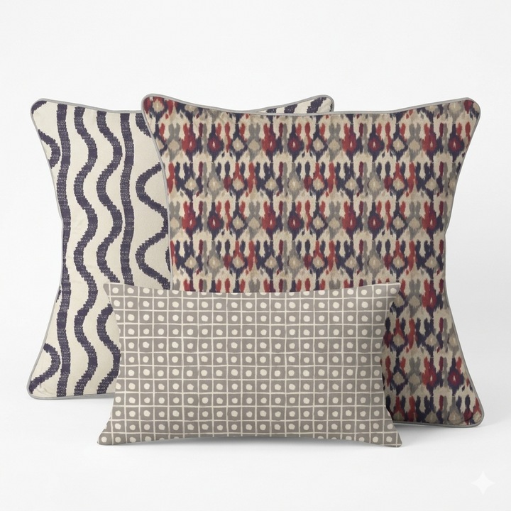 Ikat Fusion Pillow Trio – Americana