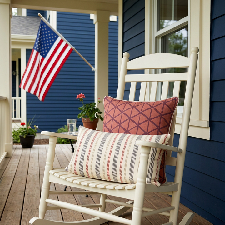 Ikat Fusion Coordinates Pair – Americana Geometric (Brick)