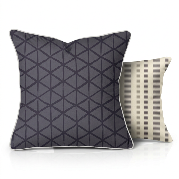 Ikat Fusion Coordinates Pair – Americana Geometric (Indigo)