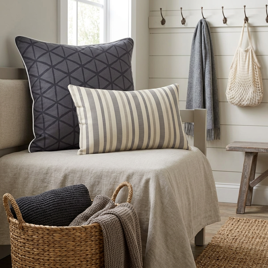 Ikat Fusion Coordinates Pair – Americana Geometric (Indigo)