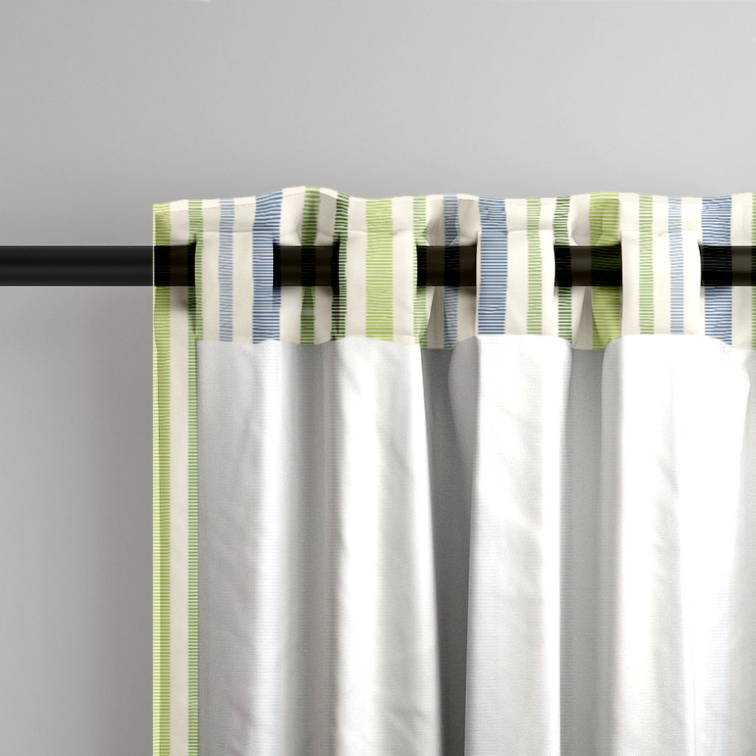 Ikat Fusion Curtain Panel Set – Kelp Ribbon