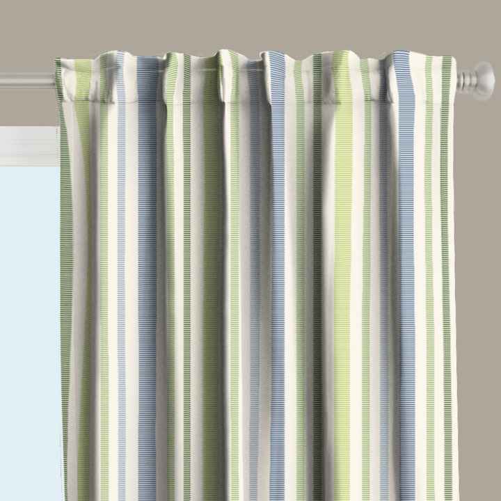 Ikat Fusion Curtain Panel Set – Kelp Ribbon