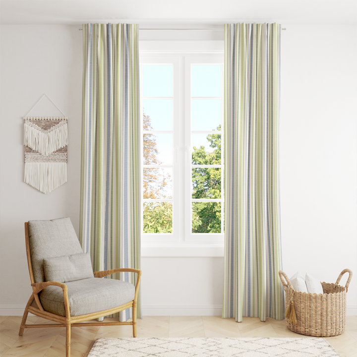 Ikat Fusion Curtain Panel Set – Kelp Ribbon