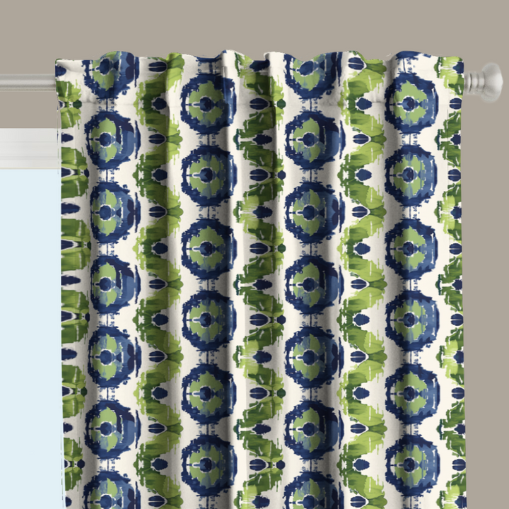 Ikat Fusion Curtain Panel Set – Kelp Ribbon